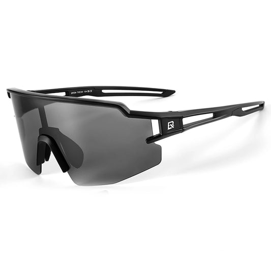 Rockbros Polarized Cycling Glasses with UV Protection and Corrective Insert 14120008006 Gray Lenses - Black_0