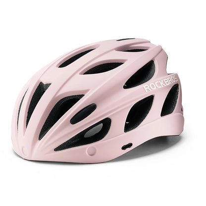 Rockbros Bike Helmet with Visor, Detachable UV Goggles, Detachable Visor, Unisex - Pink_2