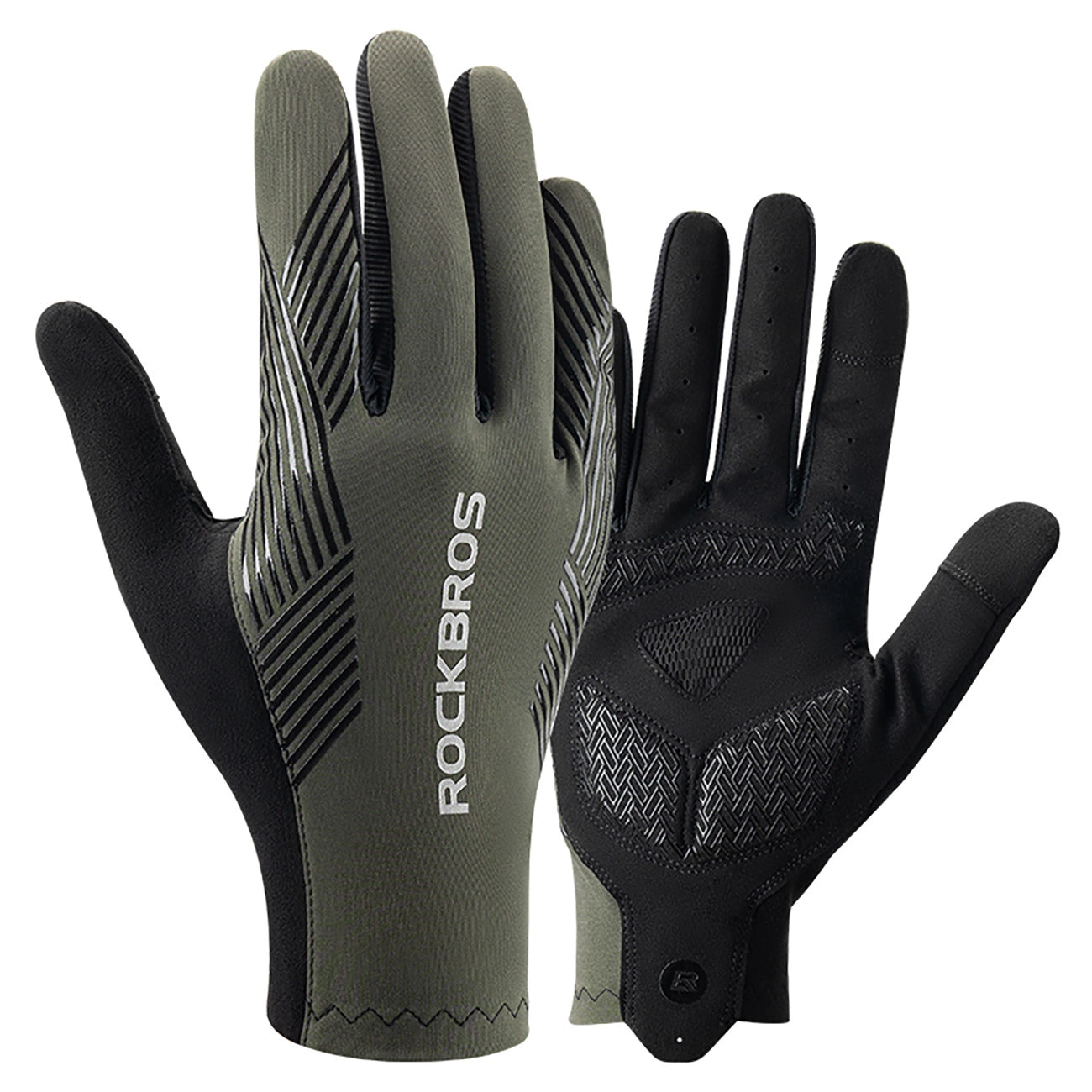 Rockbros cycling gloves spring/summer/autumn, full, size: L - green_0