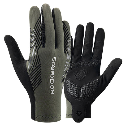 Rockbros cycling gloves spring/summer/autumn, full, size: M - green_0