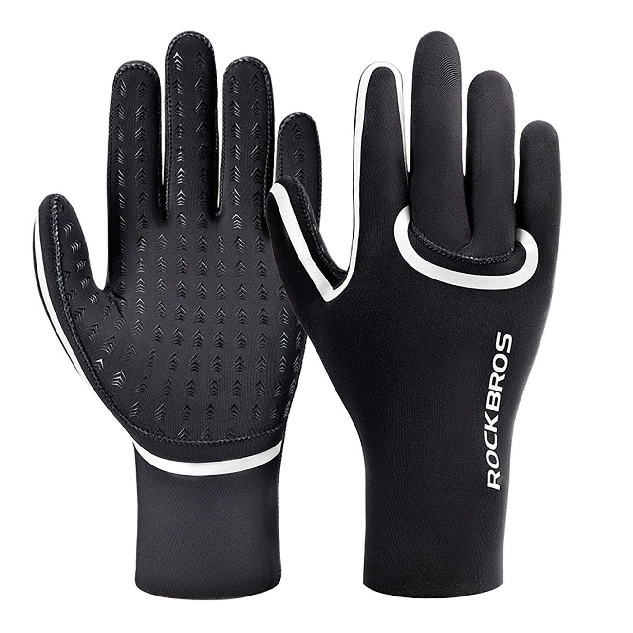 Rockbros Full Waterproof Cycling Gloves, Size: L/XL - Black_0