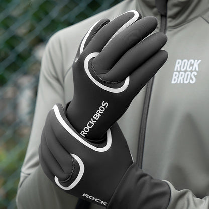 Rockbros Full Waterproof Cycling Gloves, Size: L/XL - Black_11