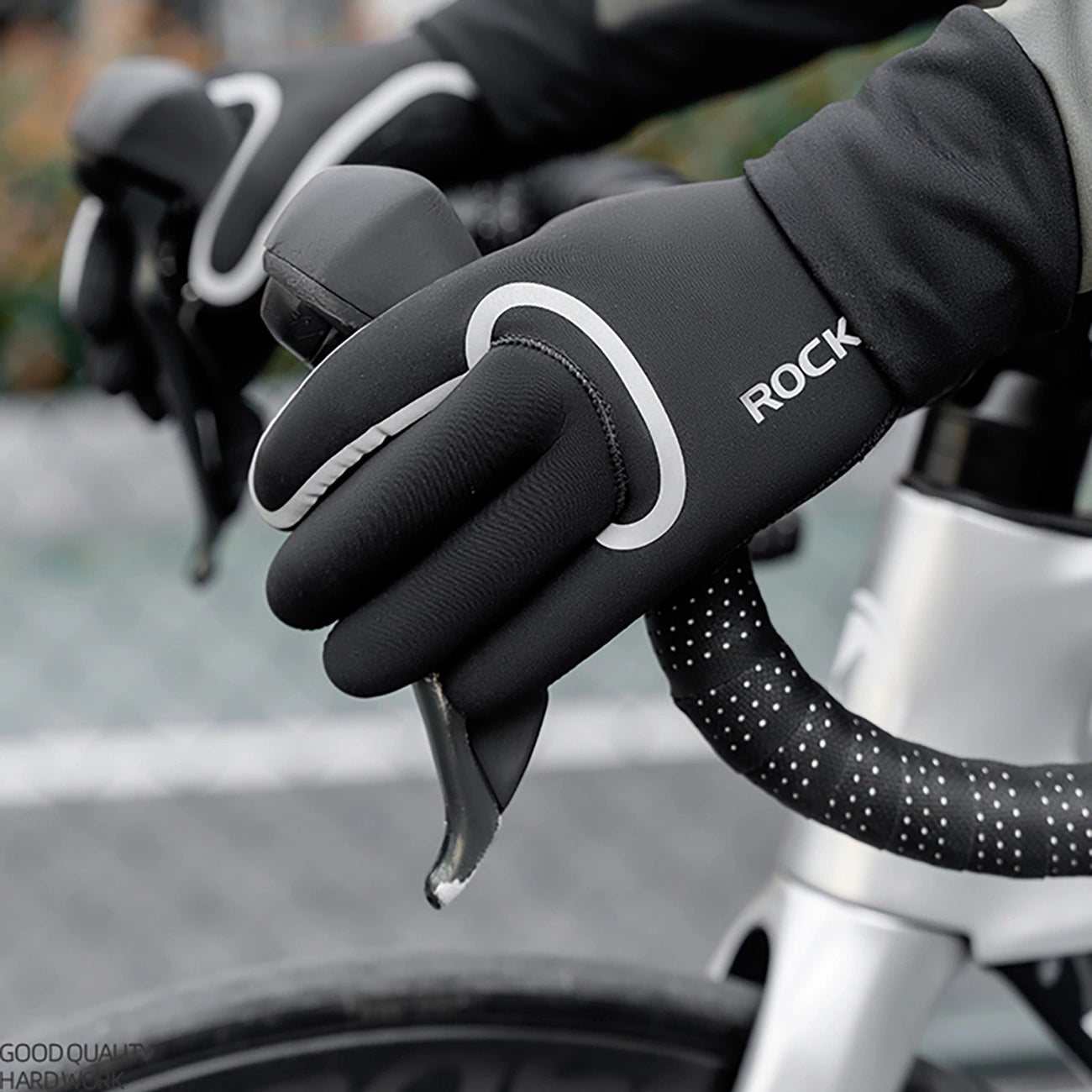 Rockbros Full Waterproof Cycling Gloves, Size: L/XL - Black_1