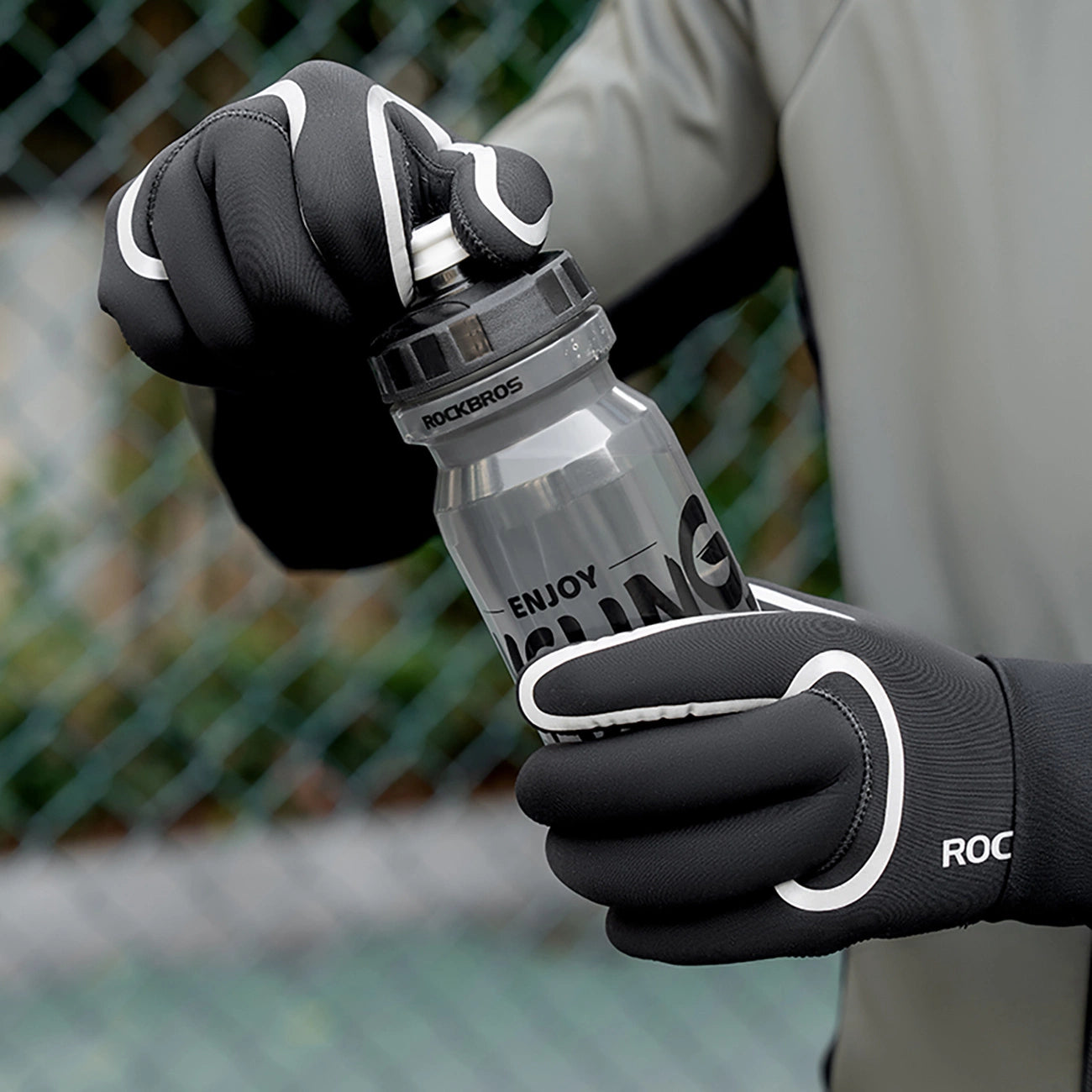 Rockbros Full Waterproof Cycling Gloves, Size: L/XL - Black_8