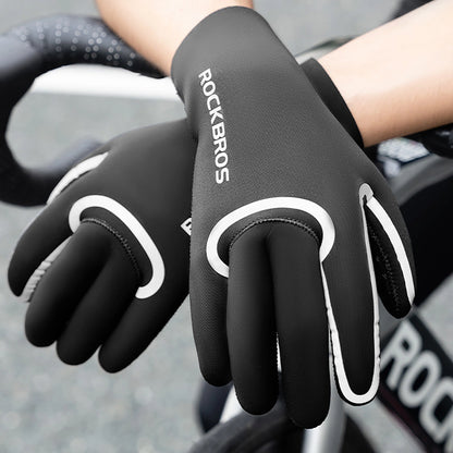 Rockbros full waterproof cycling gloves, size: S/M - black_10