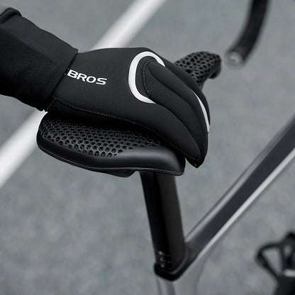 Rockbros full waterproof cycling gloves, size: S/M - black_2