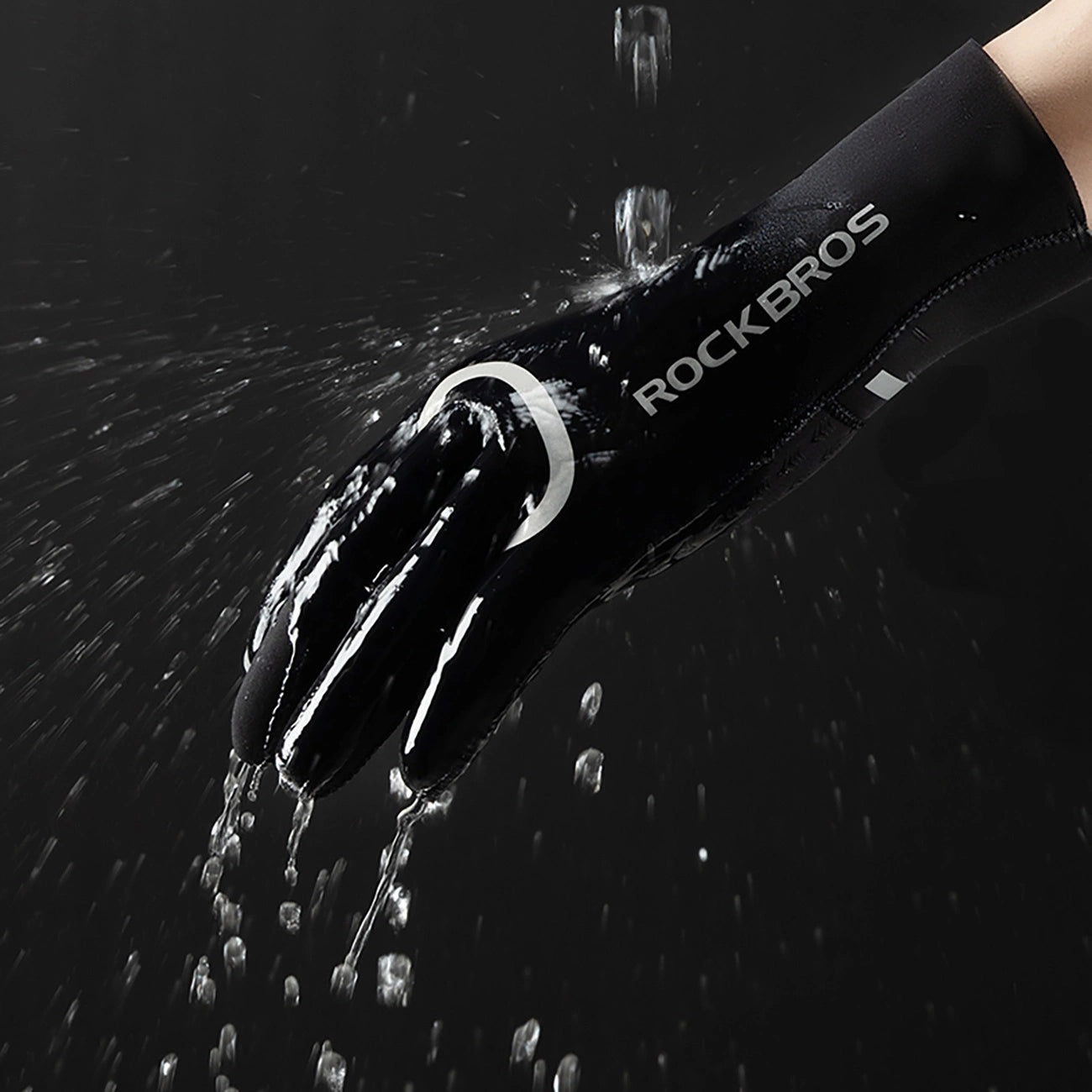 Rockbros full waterproof cycling gloves, size: S/M - black_7