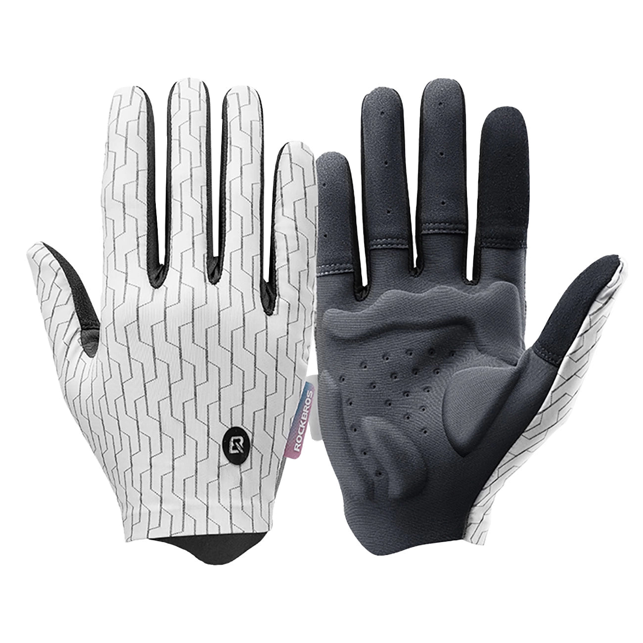 Rockbros sports gloves full spring-summer size XL - white and black_0