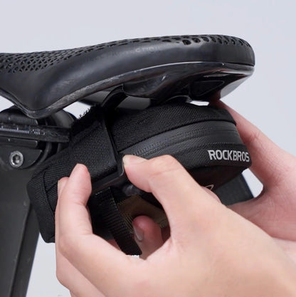 Rockbros Mini Saddle Bag with CO2 Cartridge Holder - Black/Green_4