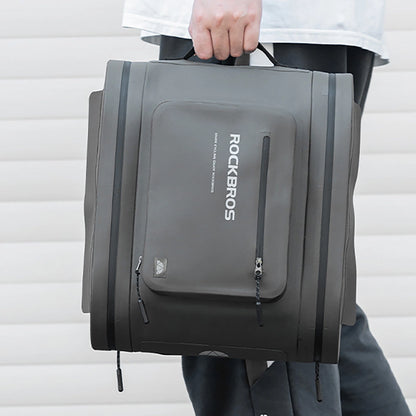 Rockbros waterproof bike pannier, for trunk, capacity 14l - gray_4