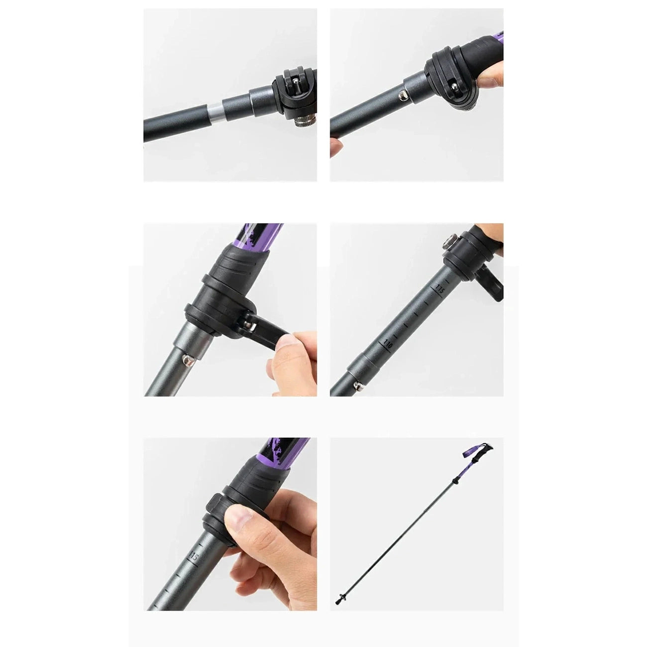 Qunature Nordic Walking Trekking Pole Aluminum 110 - 130 cm 1 pc. - Purple_1