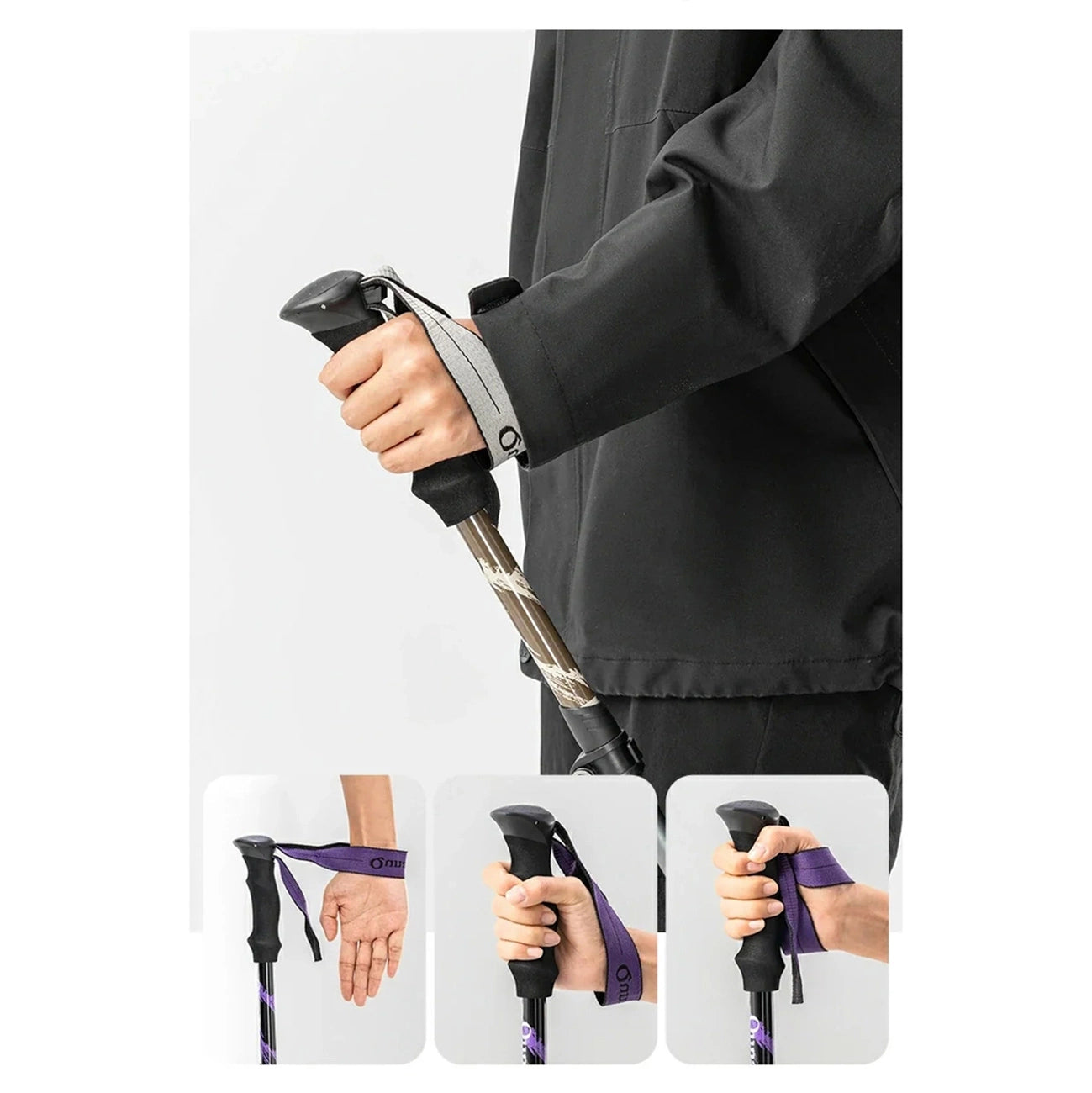 Qunature Nordic Walking Trekking Pole Aluminum 110 - 130 cm 1 pc. - Purple_2