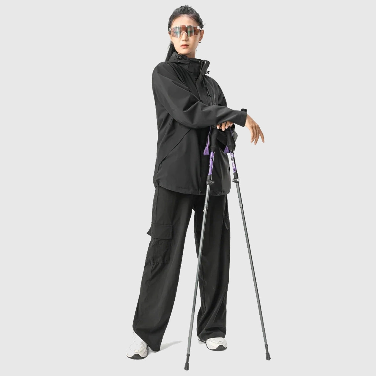 Qunature Nordic Walking Trekking Pole Aluminum 110 - 130 cm 1 pc. - Purple_4