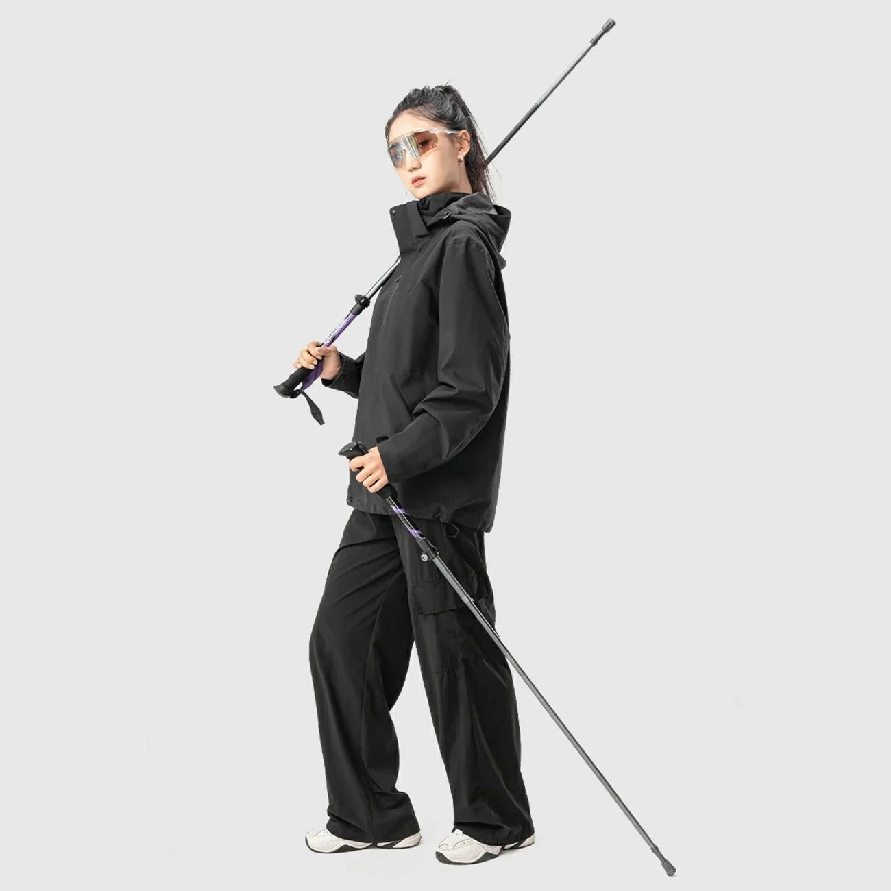 Qunature Nordic Walking Trekking Pole Aluminum 110 - 130 cm 1 pc. - Purple_5
