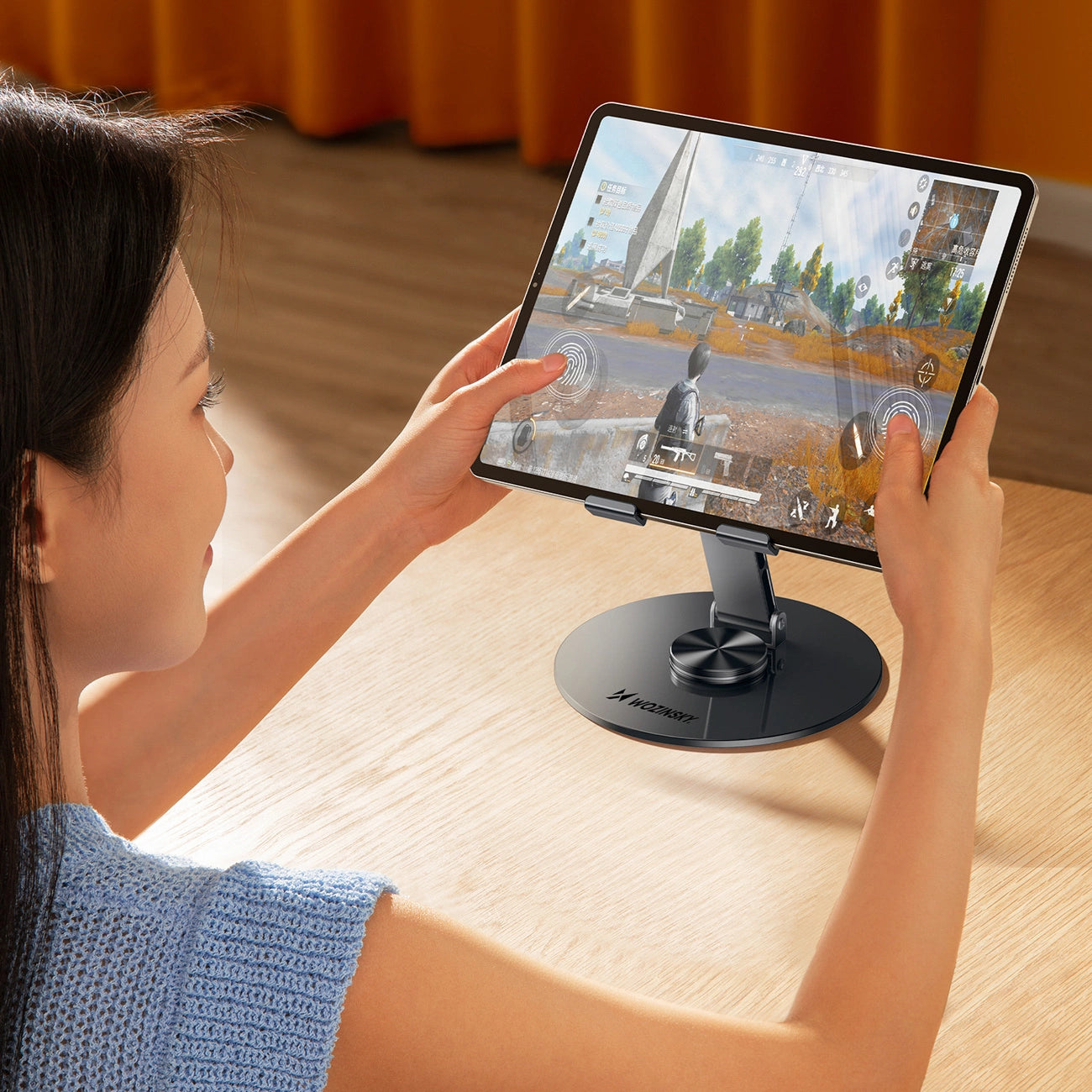 Wozinsky WRS-DSY84SS 360° Rotating Aluminum Tablet Stand - Gray_7