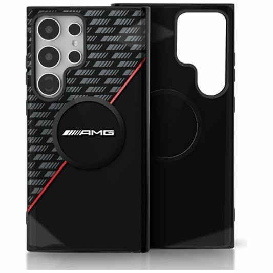 AMG Double Layer Rhombs MagSafe Case for Samsung Galaxy S25 Ultra - Black/Red_0