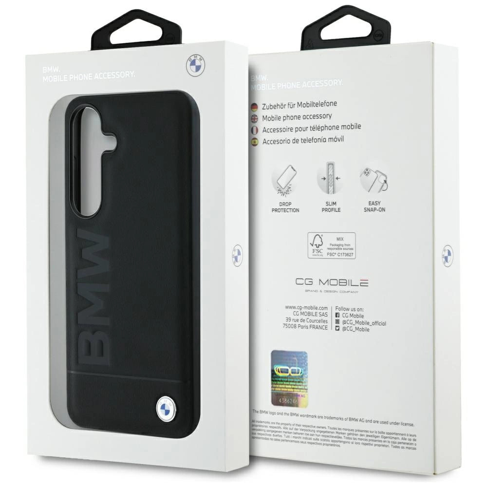 BMW Leather Big Wordmark Case for Samsung Galaxy S25 - Black_7