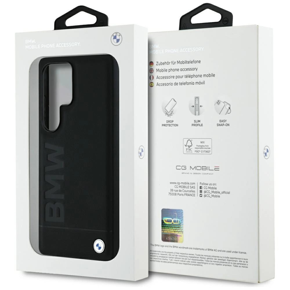 BMW Leather Big Wordmark Case for Samsung Galaxy S25 Ultra - Black_7