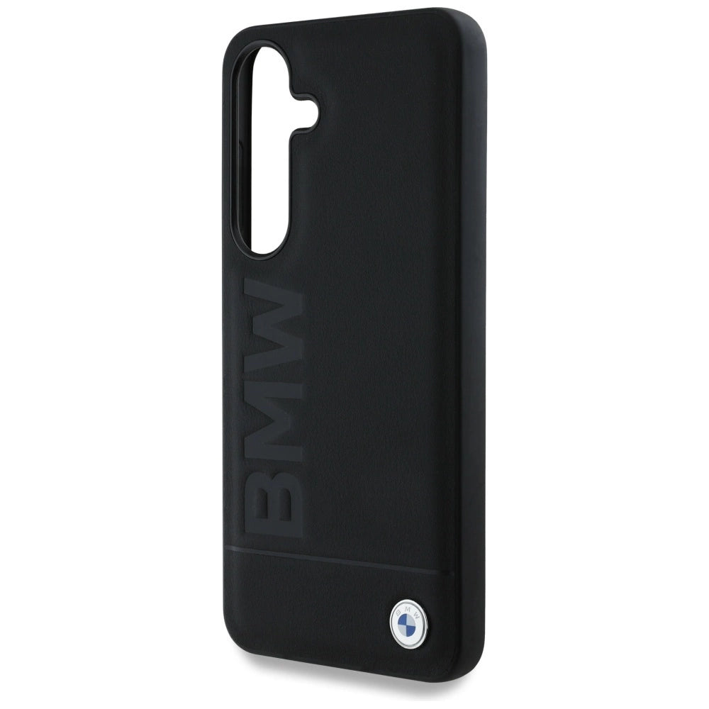 BMW Leather Big Wordmark Case for Samsung Galaxy S25+ - Black_5