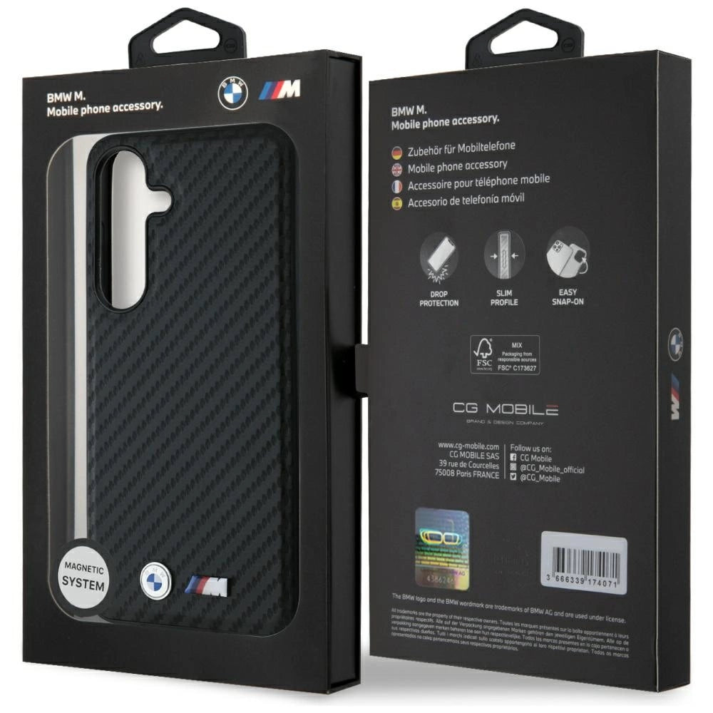 BMW Leather Carbon MagSafe Case for Samsung Galaxy S25 - Black_7
