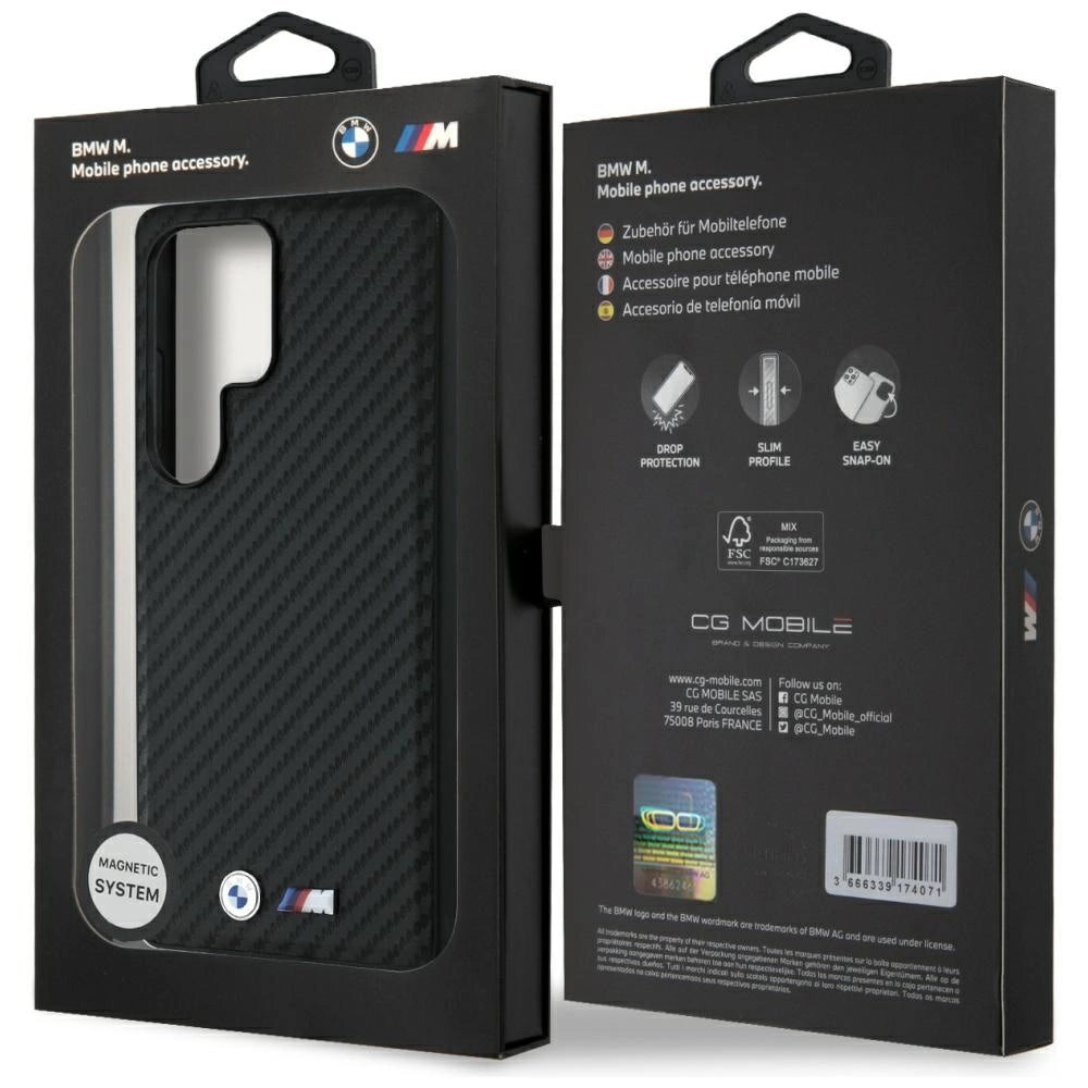 BMW Leather Carbon MagSafe Case for Samsung Galaxy S25 Ultra - Black_7