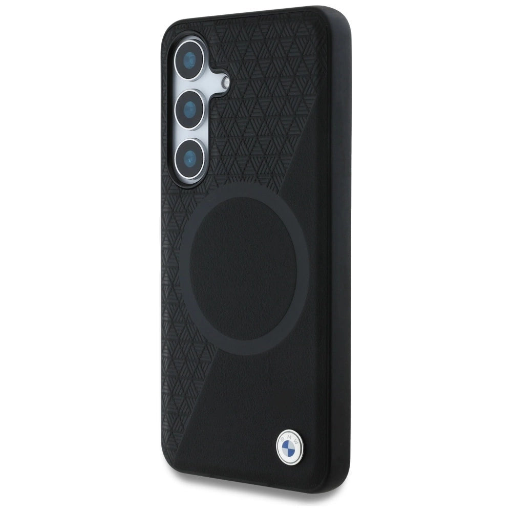 BMW Leather Half Textured MagSafe Case for Samsung Galaxy S25 - Black_1