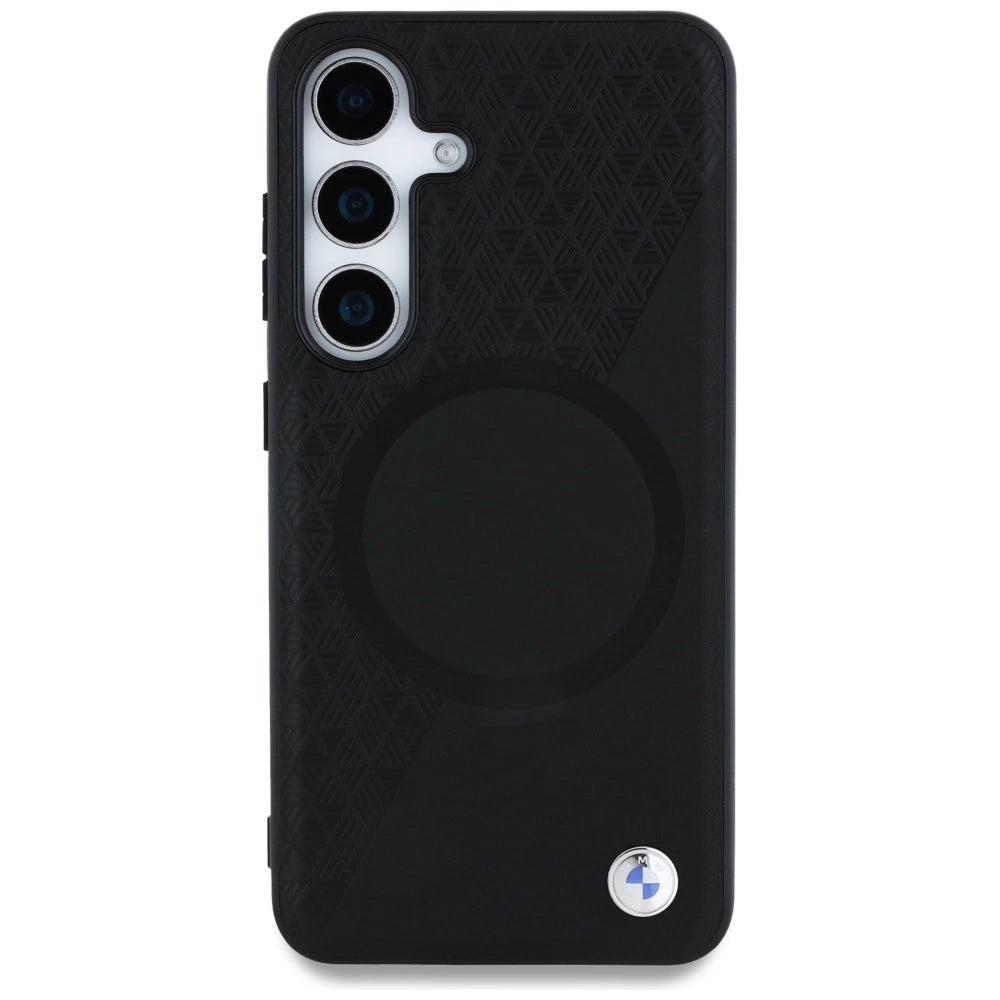 BMW Leather Half Textured MagSafe Case for Samsung Galaxy S25 - Black_2