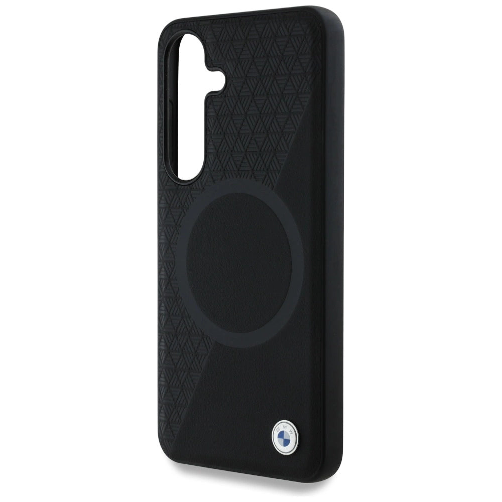 BMW Leather Half Textured MagSafe Case for Samsung Galaxy S25 - Black_5