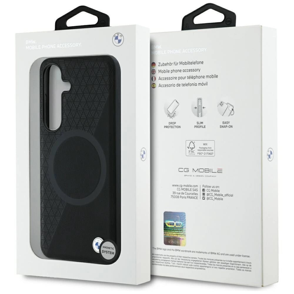 BMW Leather Half Textured MagSafe Case for Samsung Galaxy S25 - Black_7