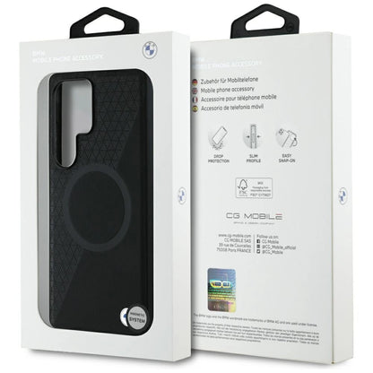 BMW Leather Half Textured MagSafe Case for Samsung Galaxy S25 Ultra - Black_7