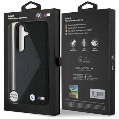 BMW Leather Oversized Stripes MagSafe case for Samsung Galaxy S25 - black_7