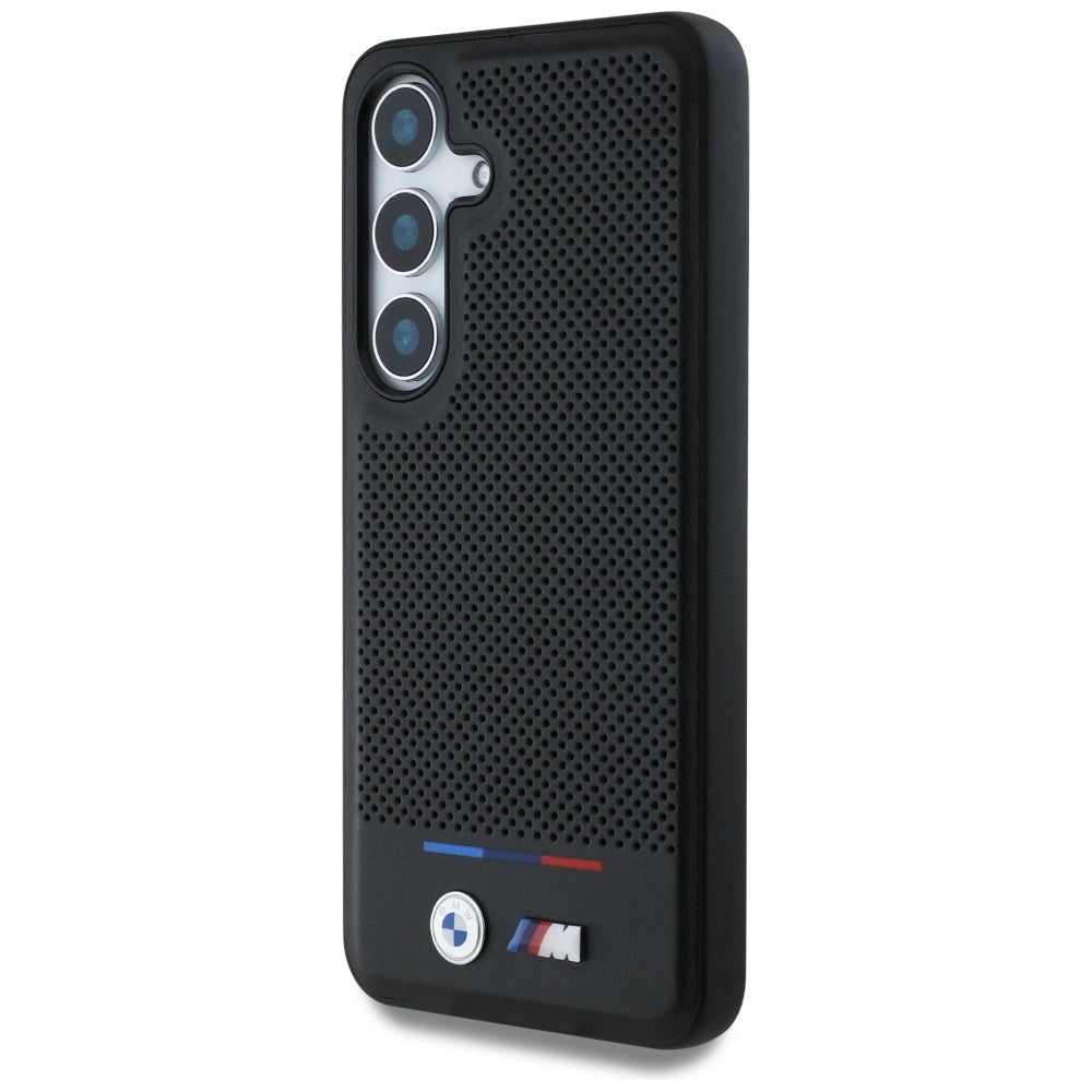 BMW Leather Tricolor Stripe MagSafe Case for Samsung Galaxy S25 - Black_1