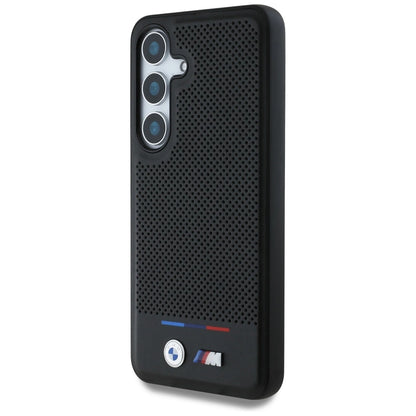 BMW Leather Tricolor Stripe MagSafe Case for Samsung Galaxy S25 - Black_1