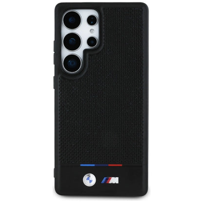 BMW Leather Tricolor Stripe MagSafena Samsung Galaxy S25 Ultra Case - Black_2