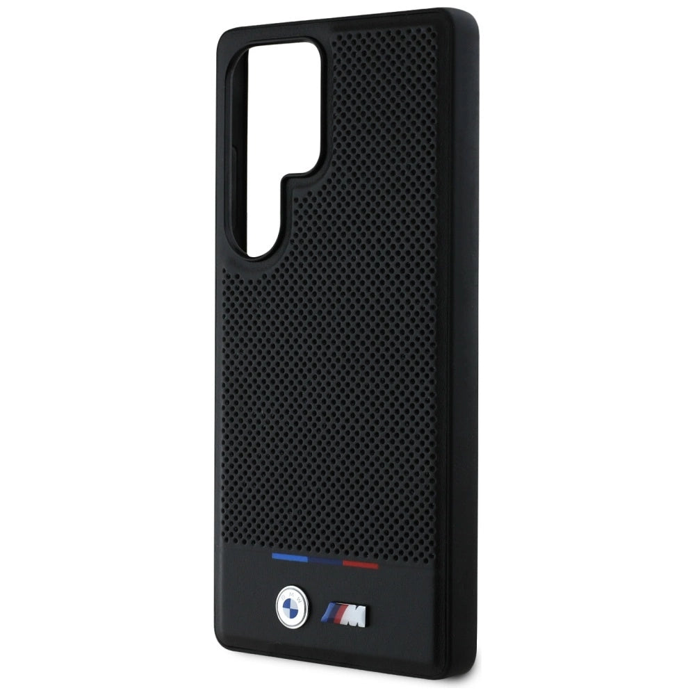 BMW Leather Tricolor Stripe MagSafena Samsung Galaxy S25 Ultra Case - Black_5