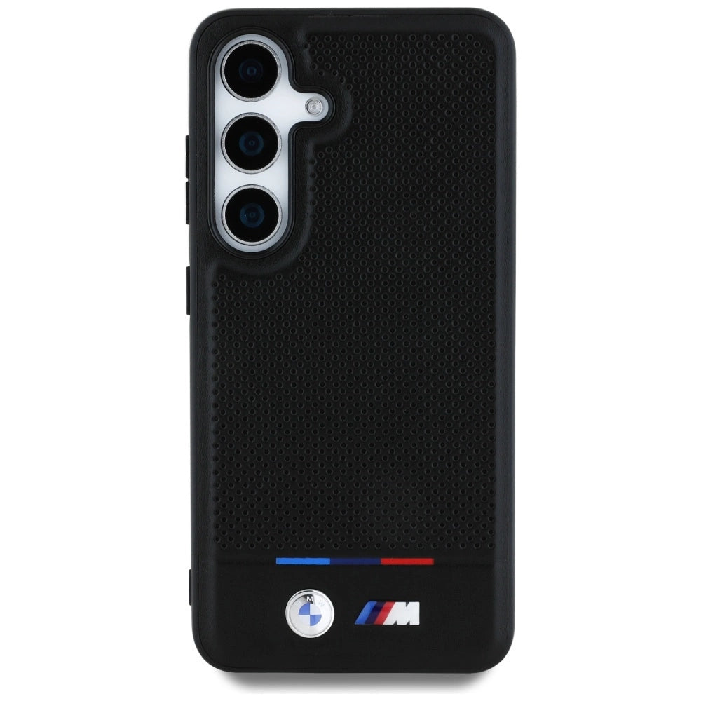 BMW Leather Tricolor Stripe MagSafe Case for Samsung Galaxy S25+ - Black_2