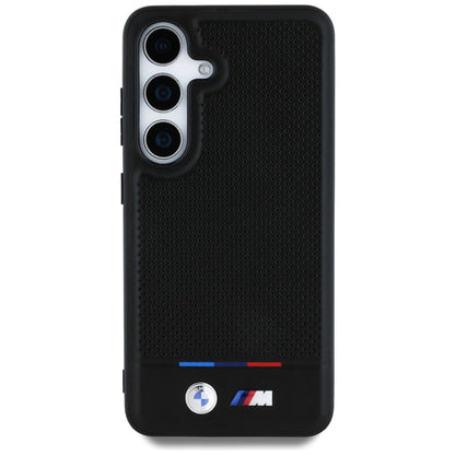 BMW Leather Tricolor Stripe MagSafe Case for Samsung Galaxy S25+ - Black_2
