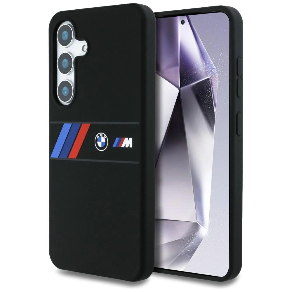 BMW Silicone Middle Tricolor Stripes MagSafe Case for Samsung Galaxy S25 - Black_0