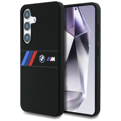 BMW Silicone Middle Tricolor Stripes MagSafe Case for Samsung Galaxy S25 - Black_0