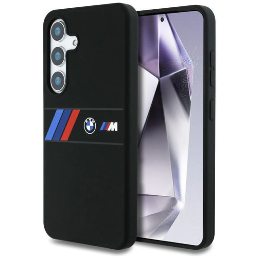 BMW Silicone Middle Tricolor Stripes MagSafe Case for Samsung Galaxy S25 - Black_0