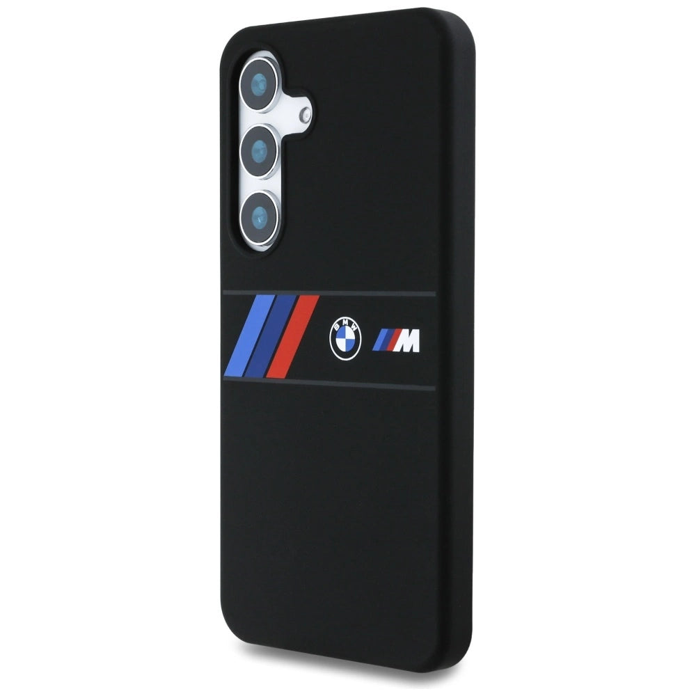 BMW Silicone Middle Tricolor Stripes MagSafe Case for Samsung Galaxy S25 - Black_1
