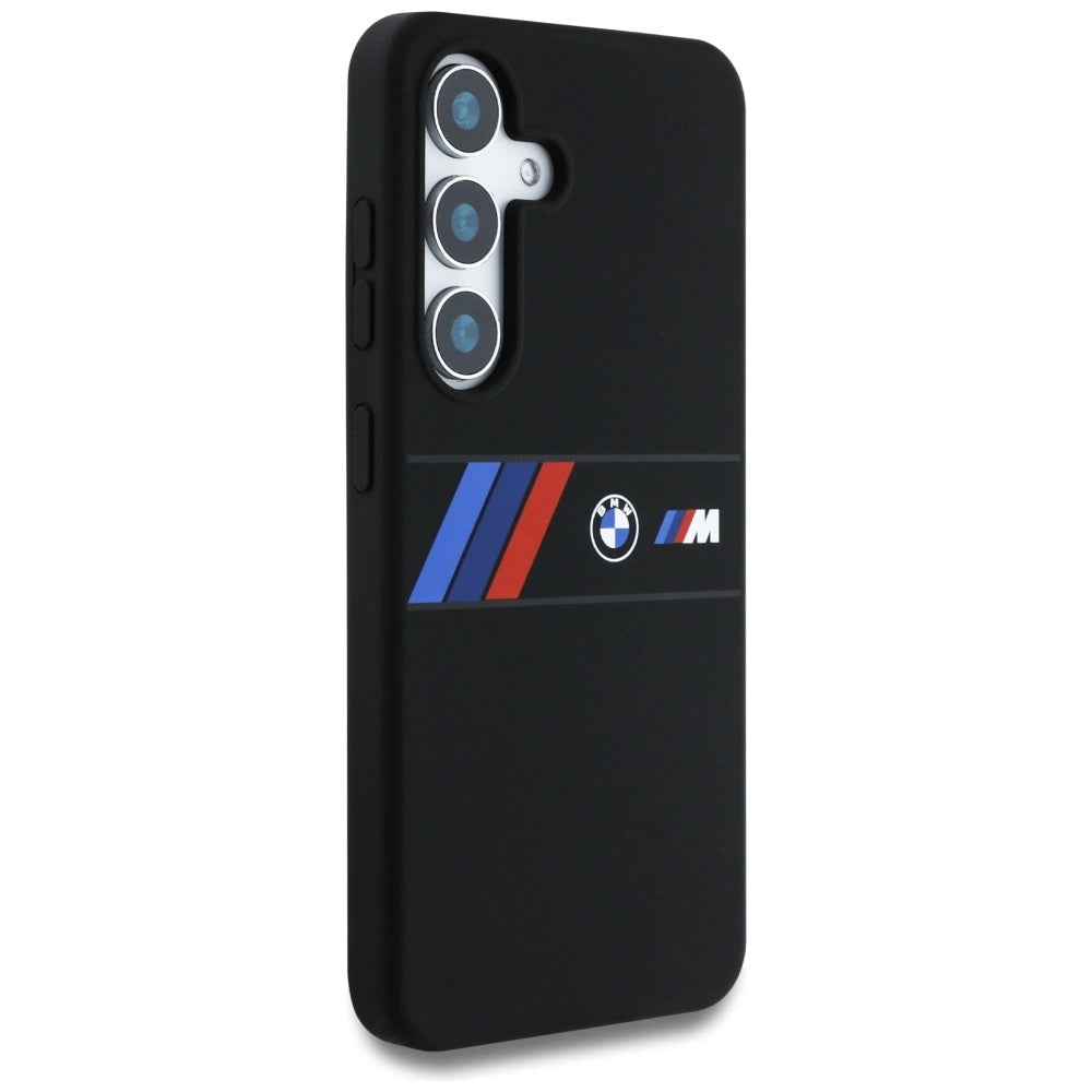 BMW Silicone Middle Tricolor Stripes MagSafe Case for Samsung Galaxy S25 - Black_3