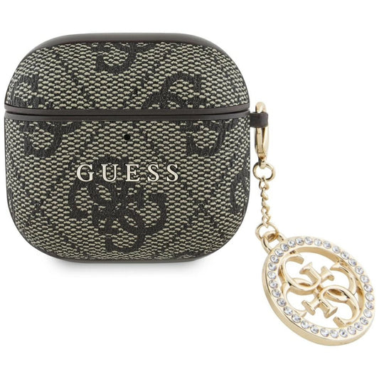 Guess 4G Strass Charm Case for AirPods 4 - Brown_0
