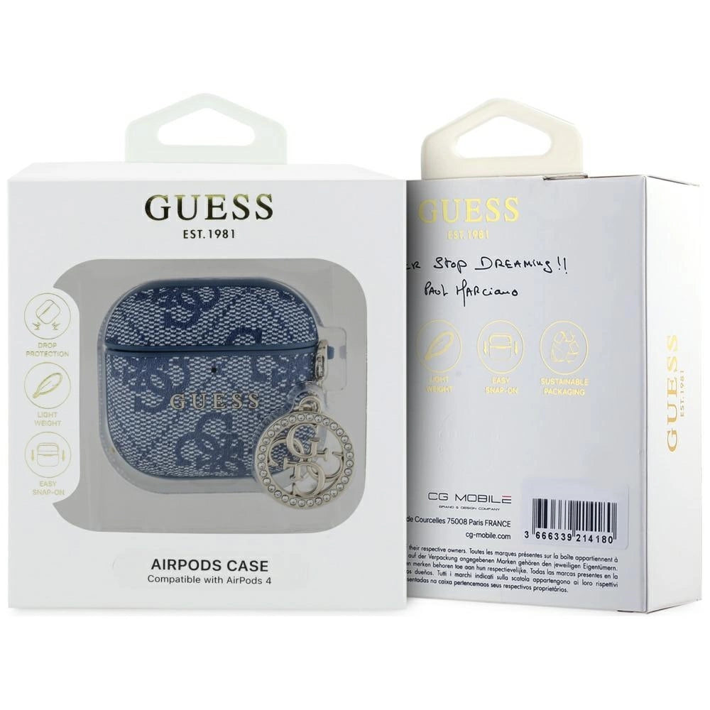 Guess 4G Strass Charm Case for AirPods 4 - Blue_2