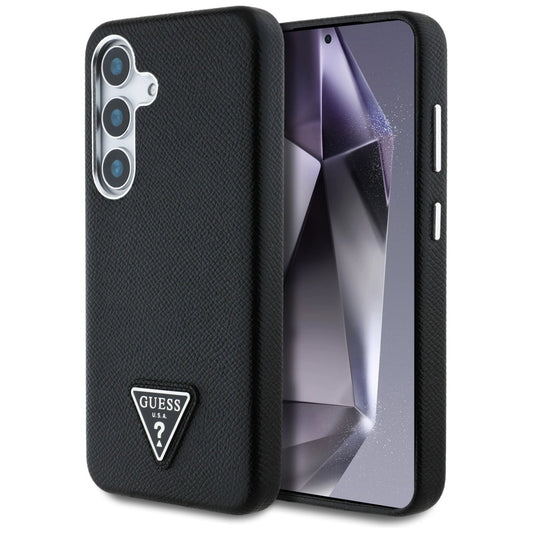 Guess Grained Triangle Logo MagSafe case for Samsung Galaxy S25 - black_0