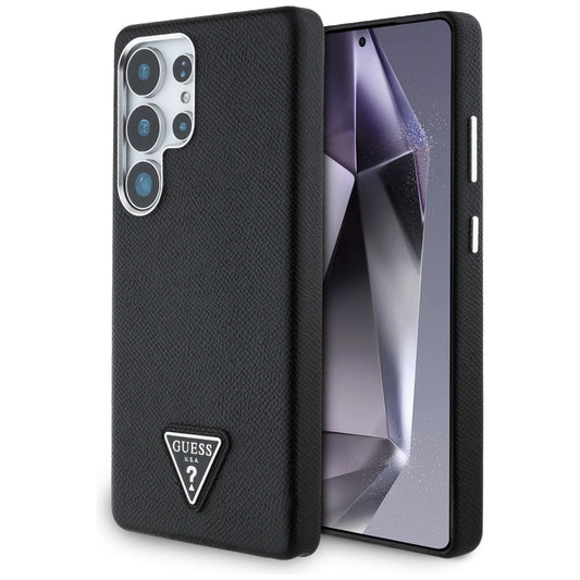 Guess Grained Triangle Logo MagSafe case for Samsung Galaxy S25 Ultra - black_0