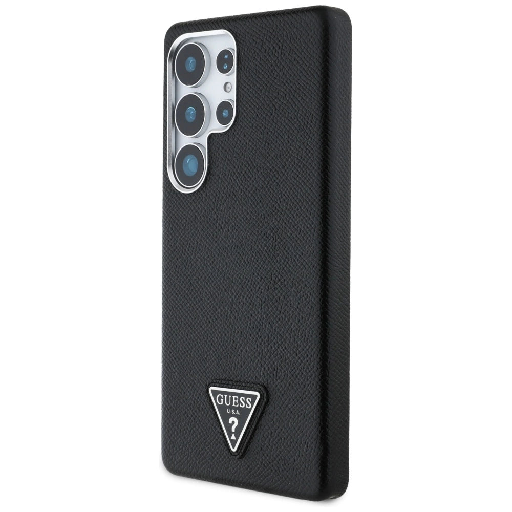 Guess Grained Triangle Logo MagSafe case for Samsung Galaxy S25 Ultra - black_1