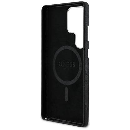 Guess Grained Triangle Logo MagSafe case for Samsung Galaxy S25 Ultra - black_6