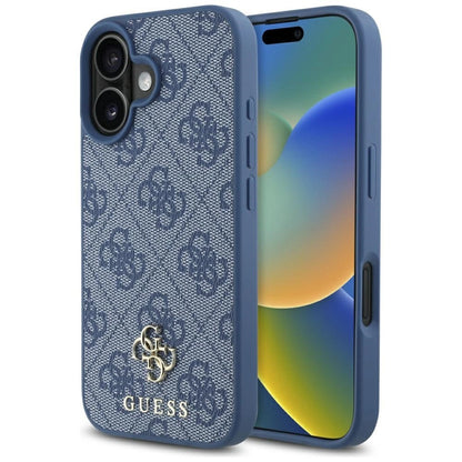 Guess HC PU 4G Small 4G and Classic Case for iPhone 16 MagSafe - Blue_0