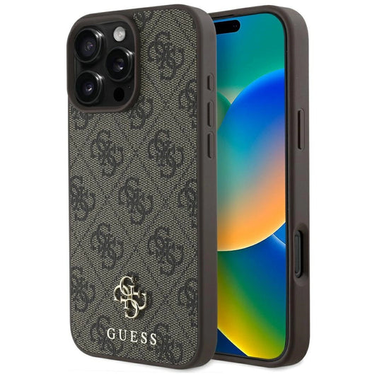 Guess HC PU 4G Small 4G and Classic Case for iPhone 16 Pro MagSafe - Brown_0